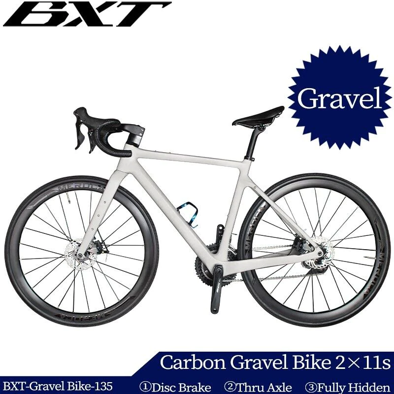 Carbon Gravel Bike 700C Road Bike 2x11s R7000 Fully Hidden Cable Line Customized