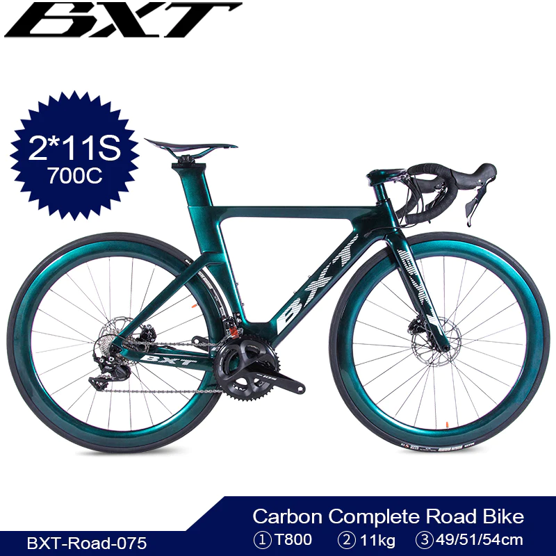 700c Carbon Road Bike Ultralight Double Disc Brake Racing Complete Road Bicycle