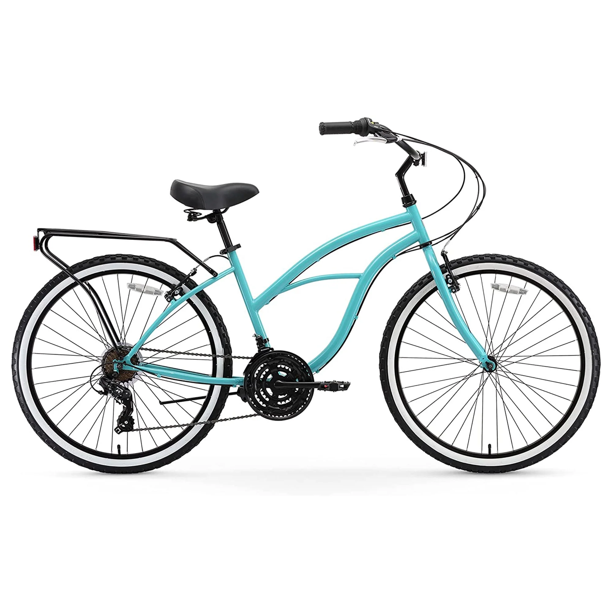 sixthreezero Women's Around the Block 1 Speed Beach Cruiser Bicycle, Teal