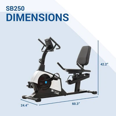XTERRA Fitness SB250 Recumbent Exercise Bike - Black
