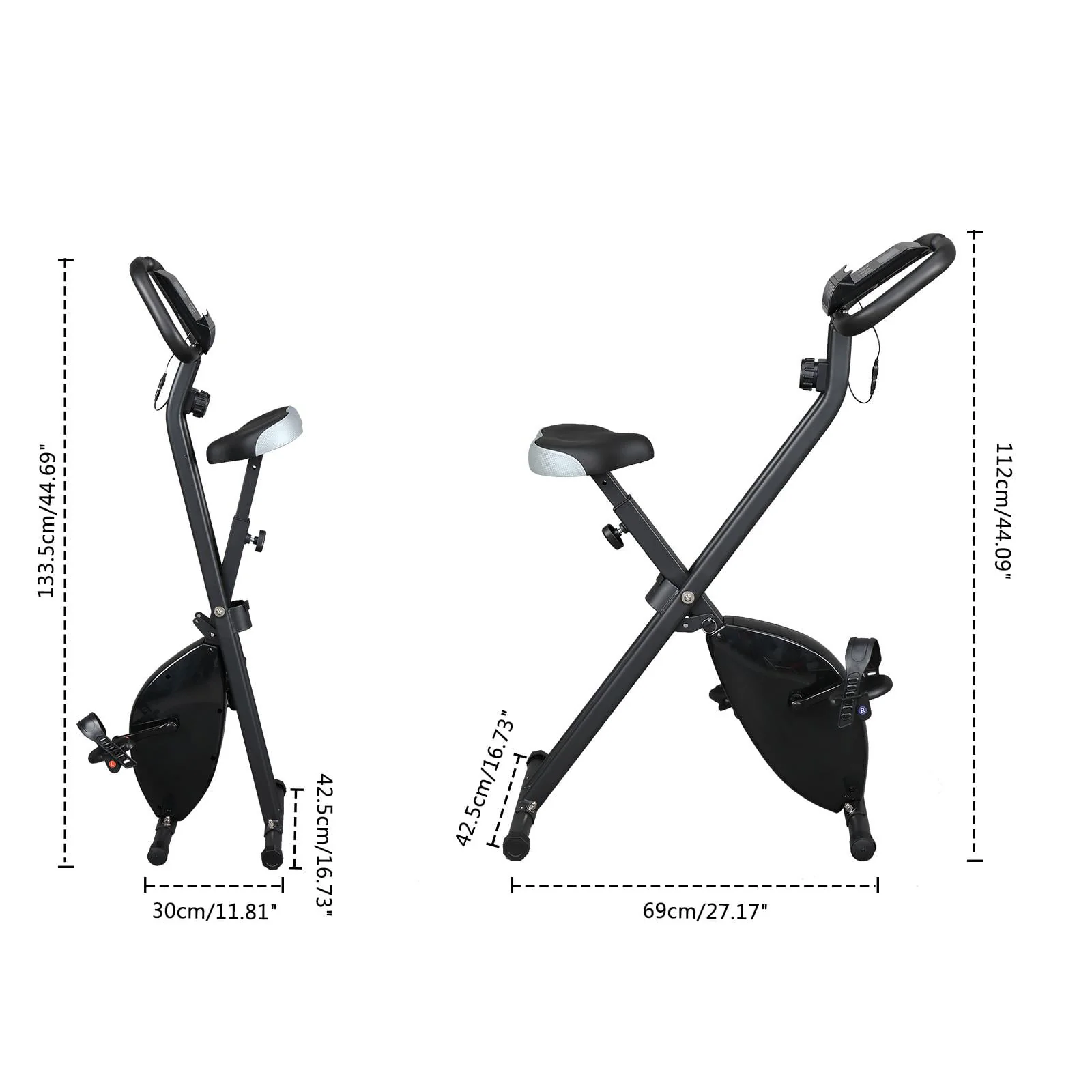 UBesGoo Folding Upright Exercise Bike, with Adjustable Resistance, 220 lb Maximum Weight