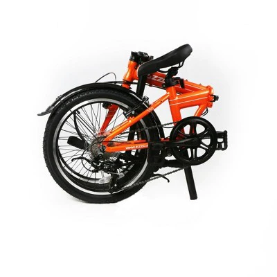 ZiZZO Via 7 Speed 20" Folding Cruiser Bike - Metallic Orange