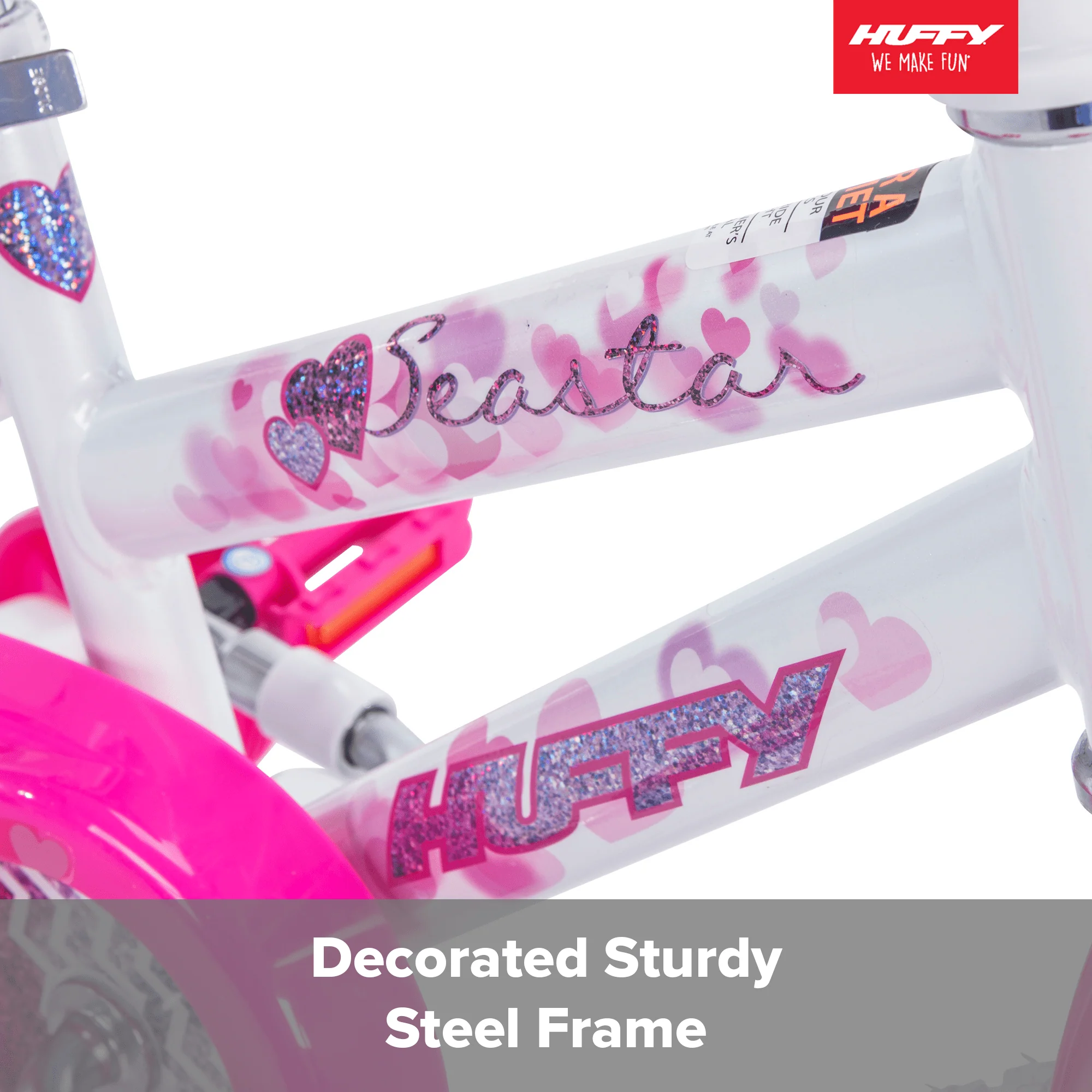 12 in. Sea Star Kids Bike for Girl ages 3 - 5 years, White