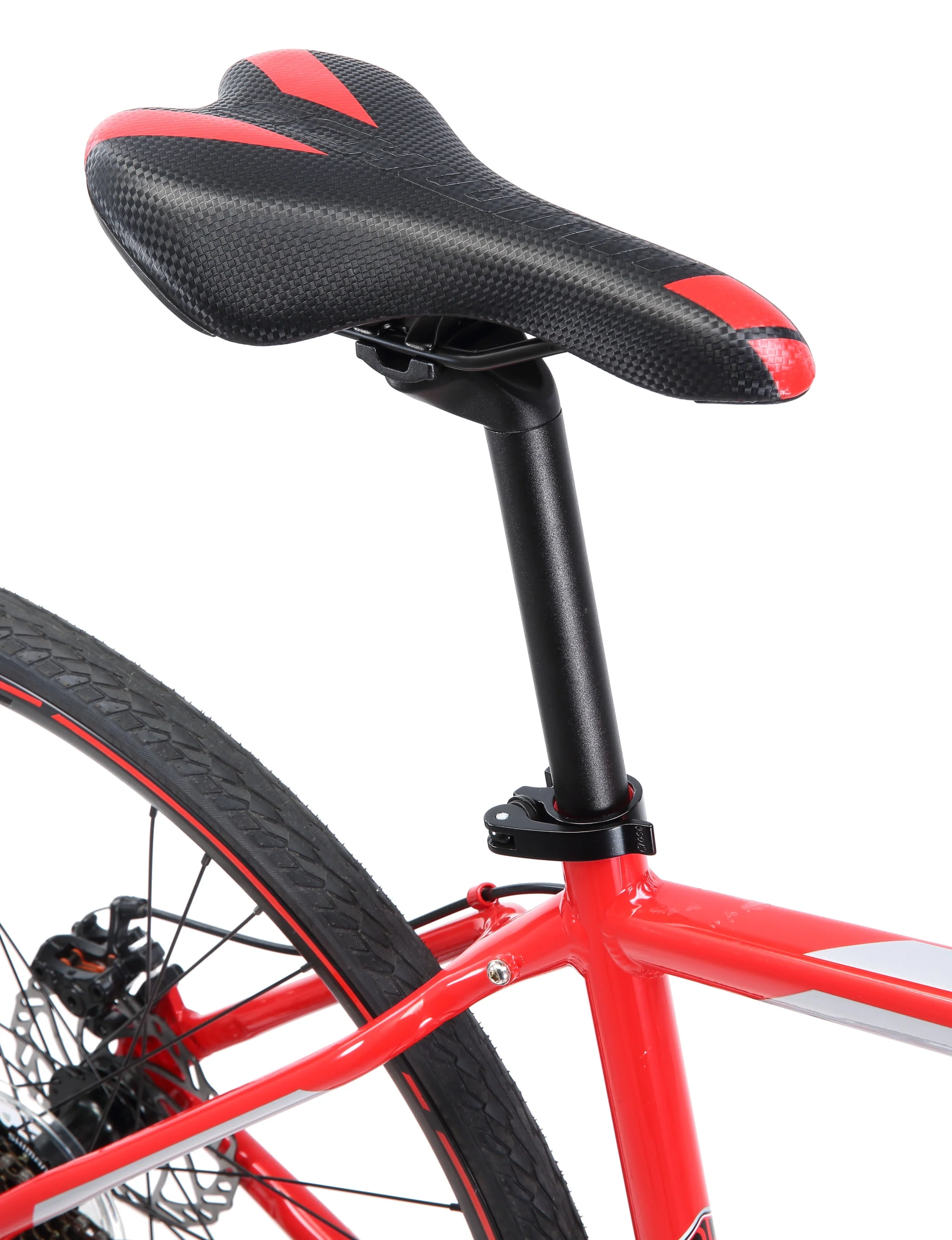 Kempo Hybrid Bike, 700c Wheels, 21 Speeds, Mens Frame, Red