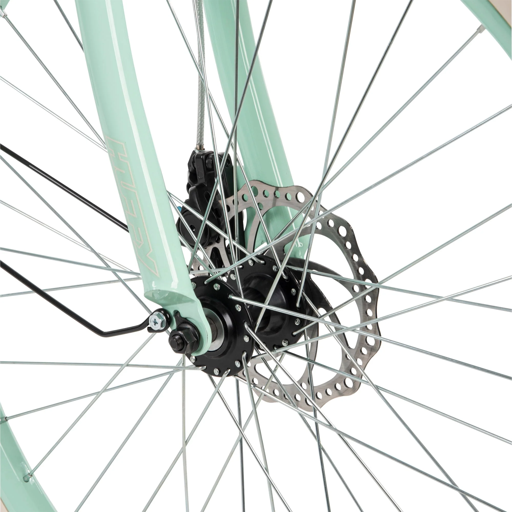 Nel Lusso 26-inch 7-Speed Electric Cruiser Bike with Throttle, Mint Green,  36V, 350W, UL 2849 compliant, by Huffy