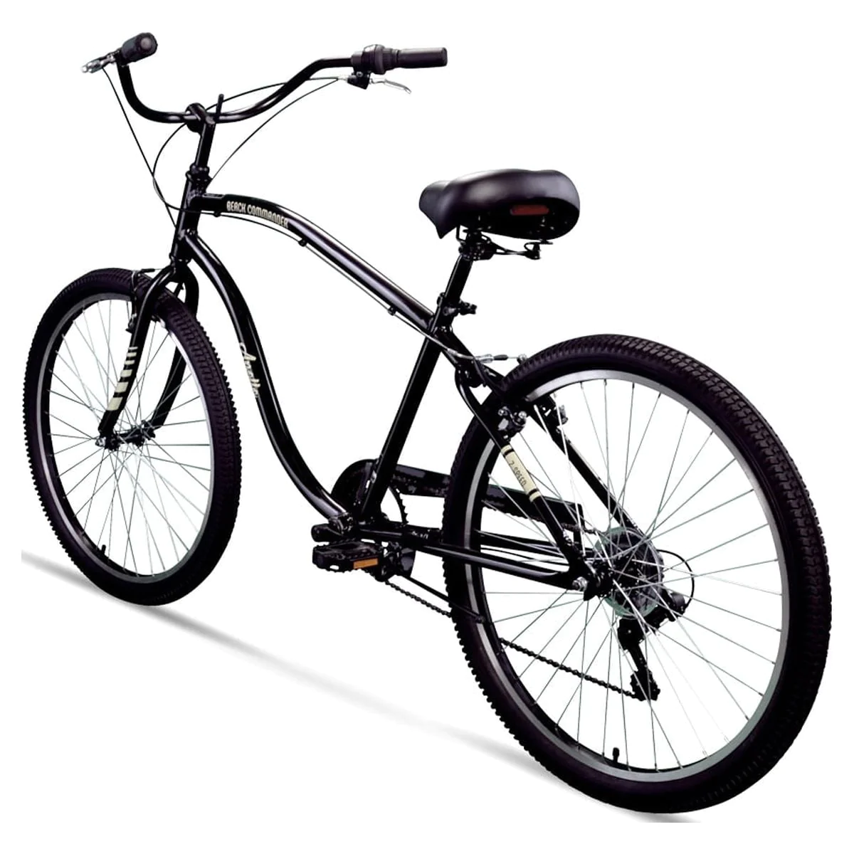 APOLLO Beach Commander 26 Inch 7 Speed Adult Cruiser Bike, Black,