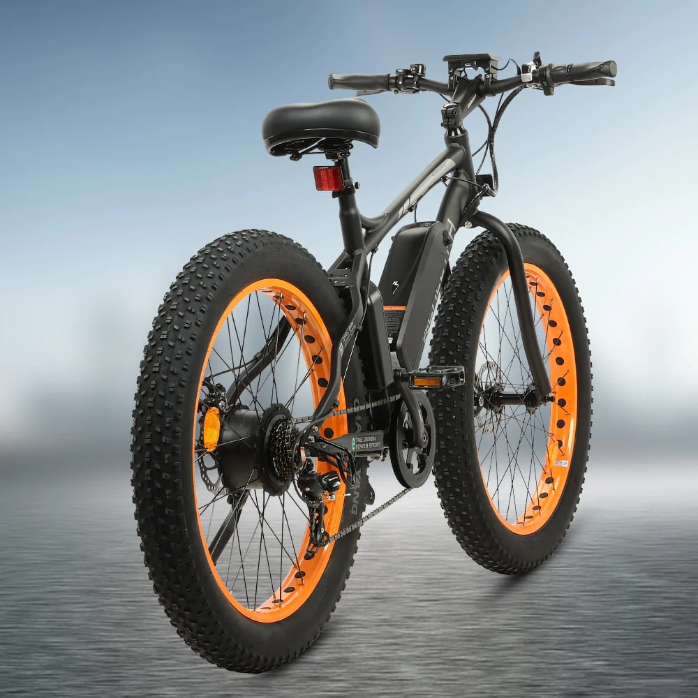 Ecotric 26 In. 36V 500W Fat Tire Electric Bicycle 26 x 4 In. Removable Battery 7-Speed