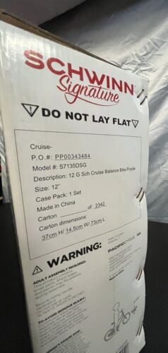 Schwinn Signature Kids Cruise Balance Bike Ages 1-4 Learn Control Bicycle - NIB!