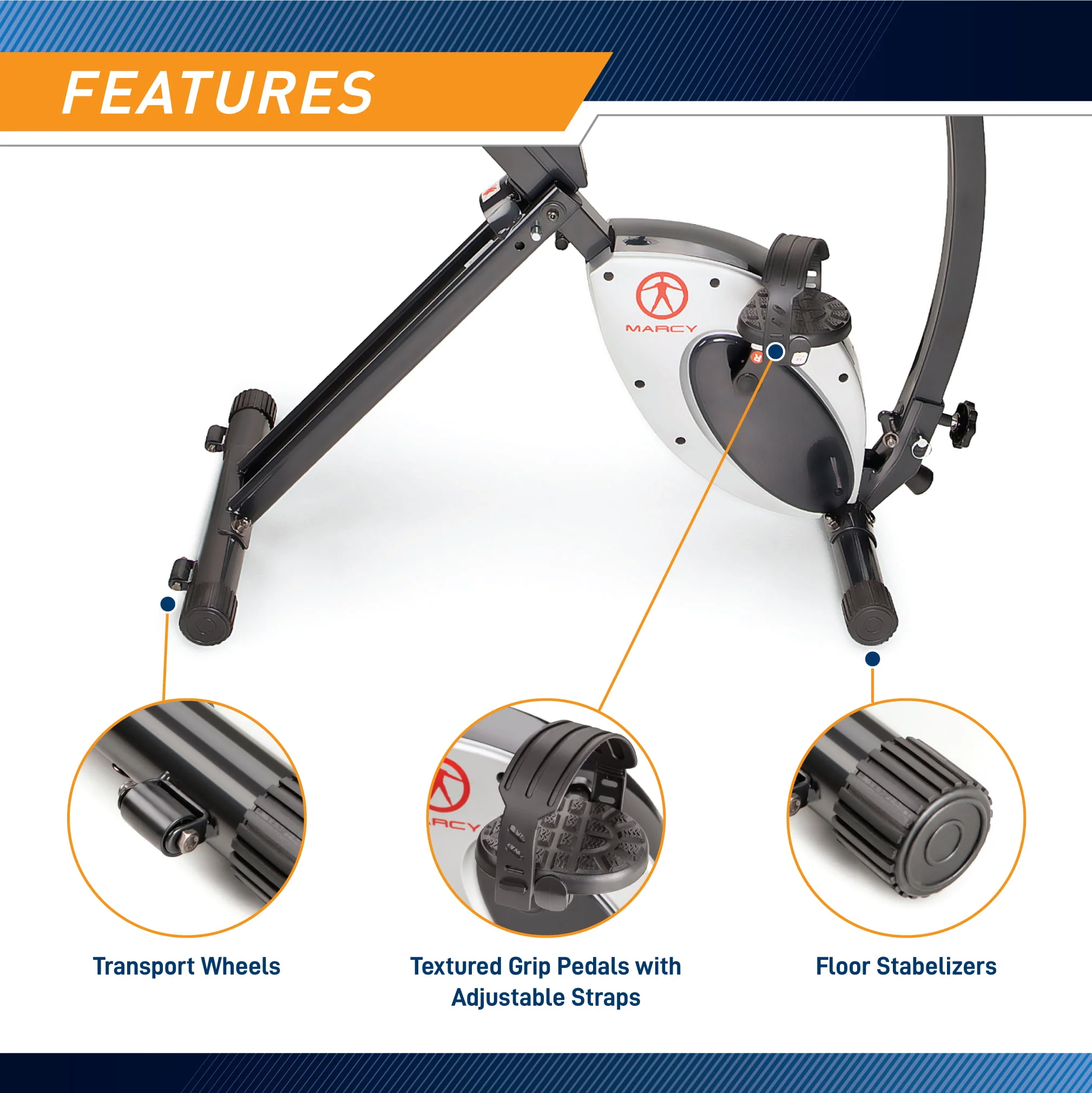 Marcy Foldable Exercise Bike With High Back Seat NS-653
