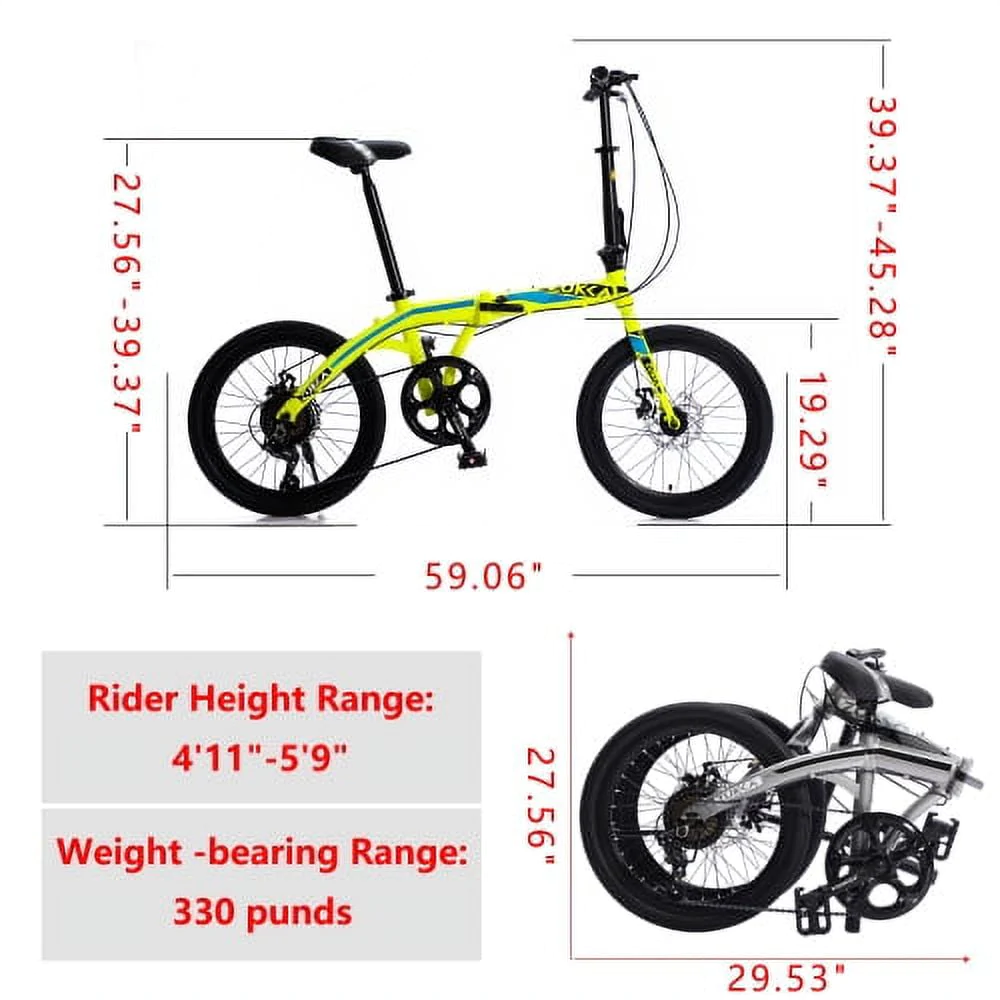 20“folding city bike aluminum frame 8 speed shimano folding bike