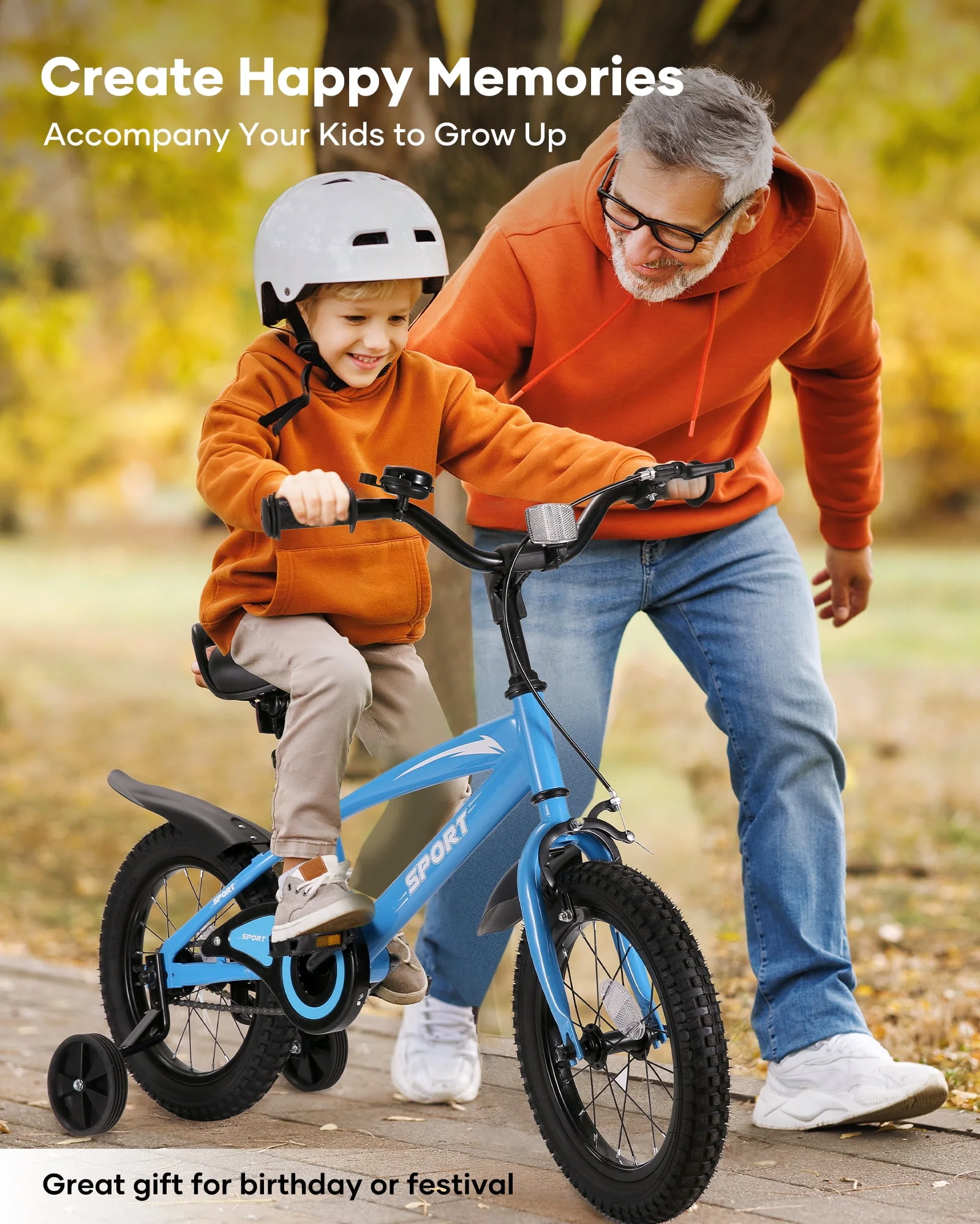 Naipo Kids Bike Girls and Boys Blue Bike for Age 2-5 Years Old 12