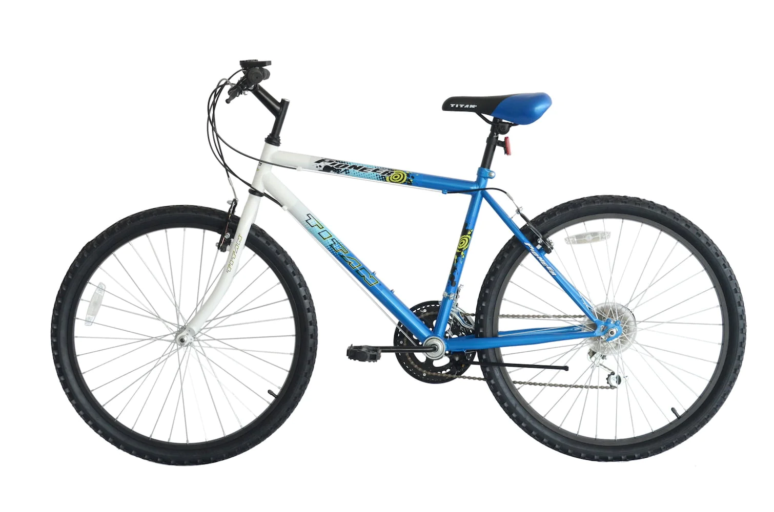 Titan Pioneer 18-Speed Steel Men's Mountain Bicycle, Blue