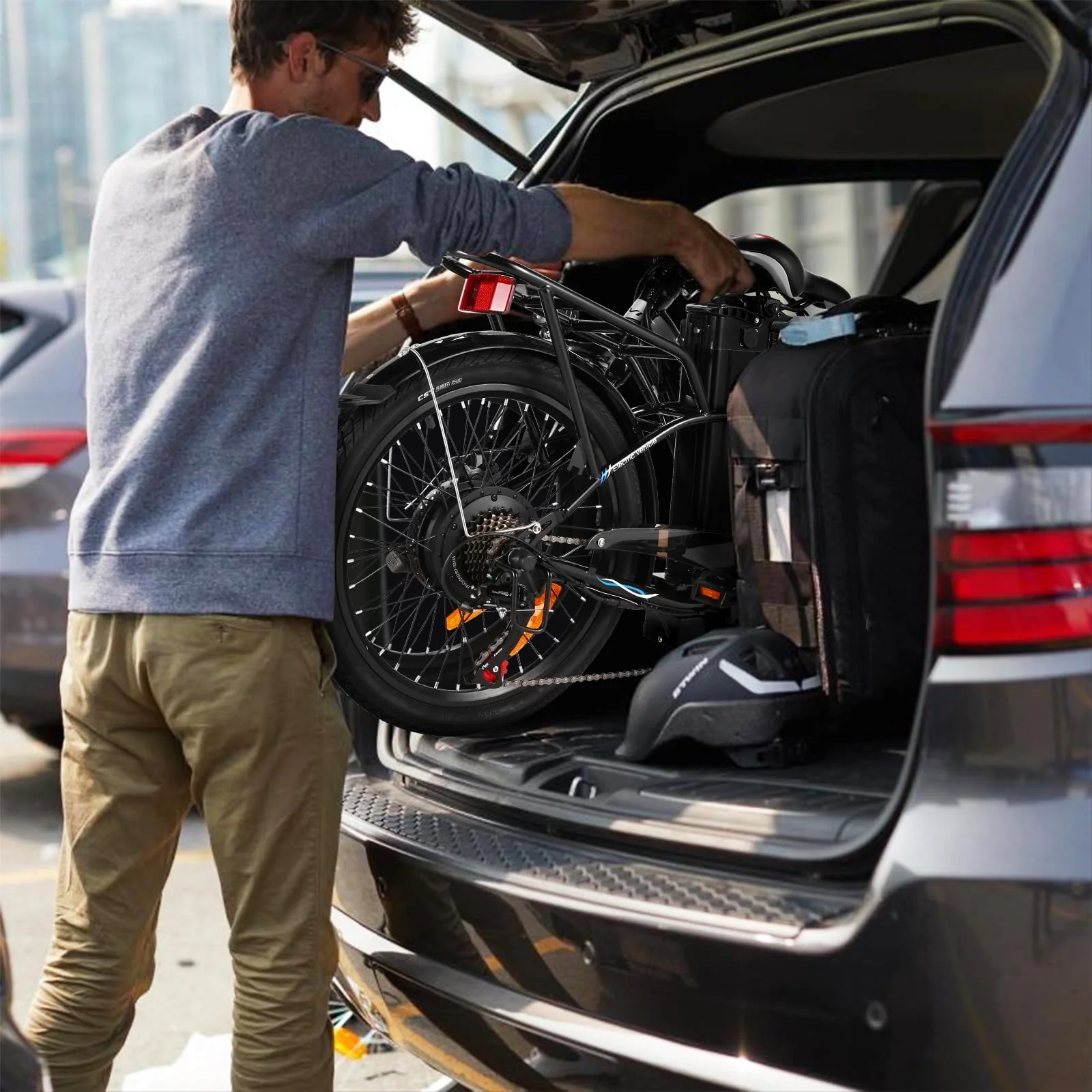 Elifine 500W Folding Electric Bike for Adults, 20