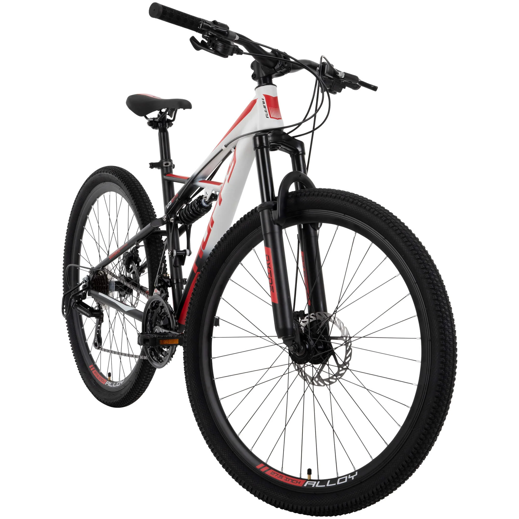 27.5 Inch Oxide Mens Mountain Bike, White - Dual Suspension 21-Speed