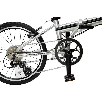 ZiZZO Liberte 8-Speed Aluminum 20" Folding Bike - Silver Black