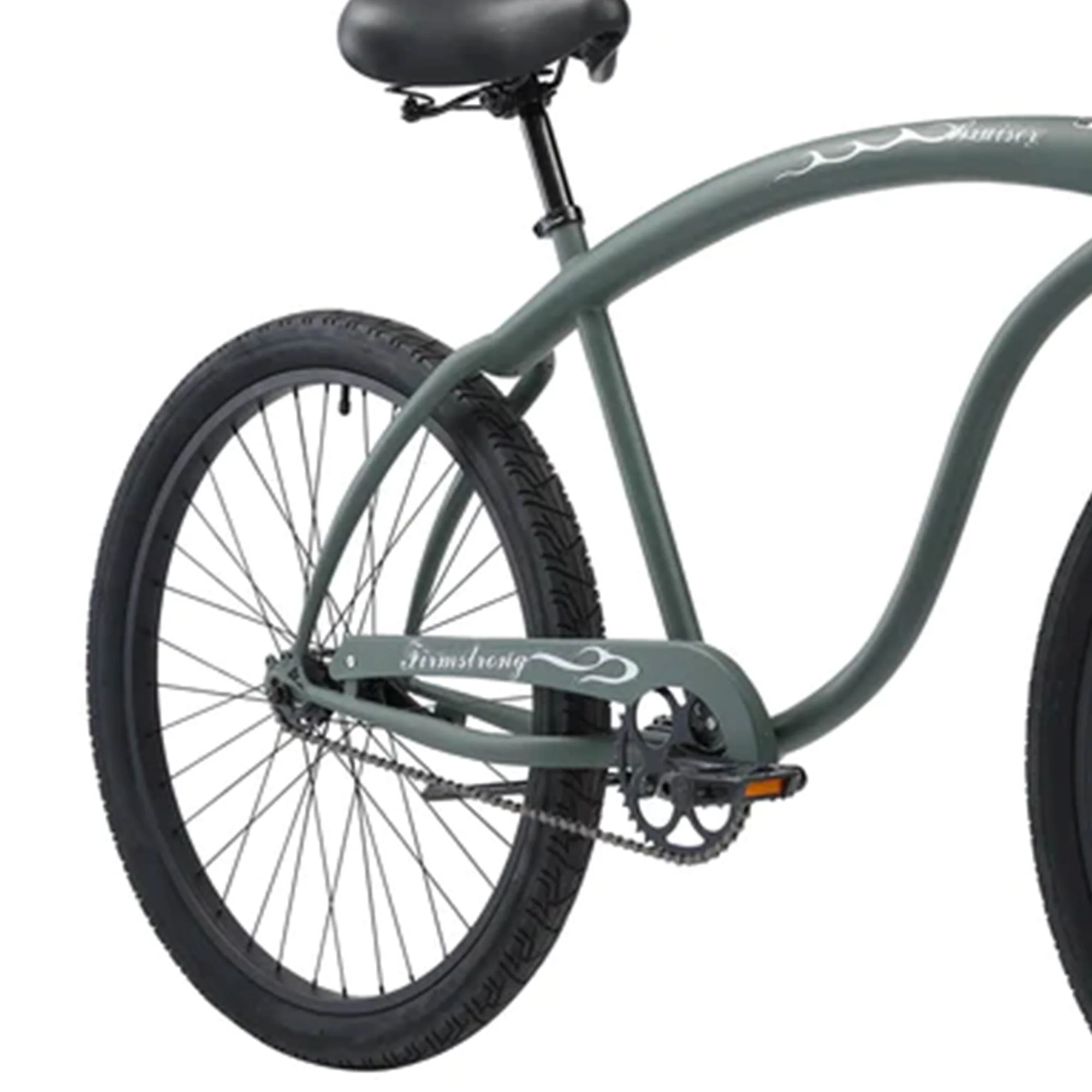 Firmstrong Bruiser Single Speed Men's 26 In Beach Cruiser Bike, Army Green