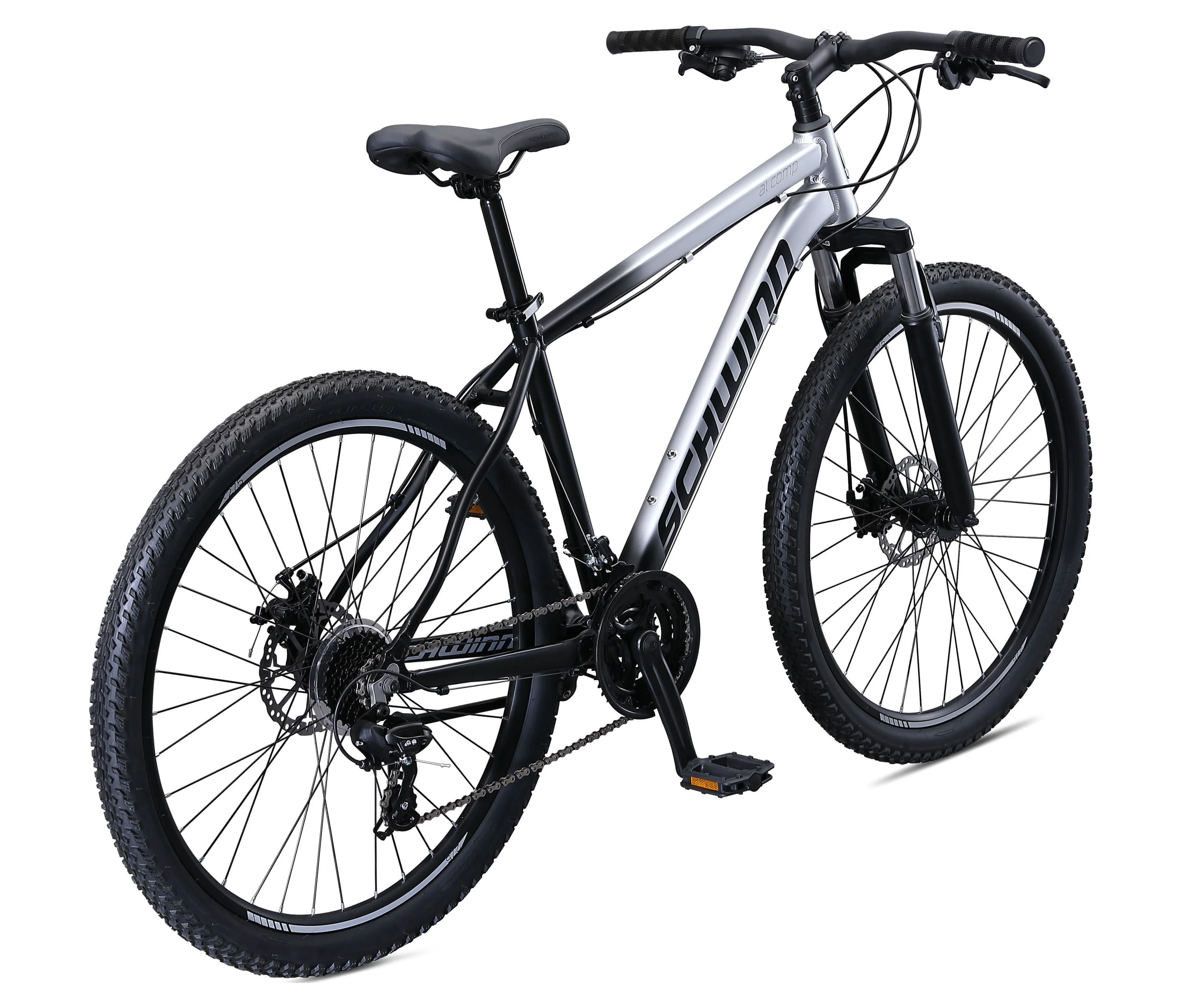 Schwinn AL Comp 27.5 inch Men's Mountain Bike, 21 Speed Adult Bicycle, Grey