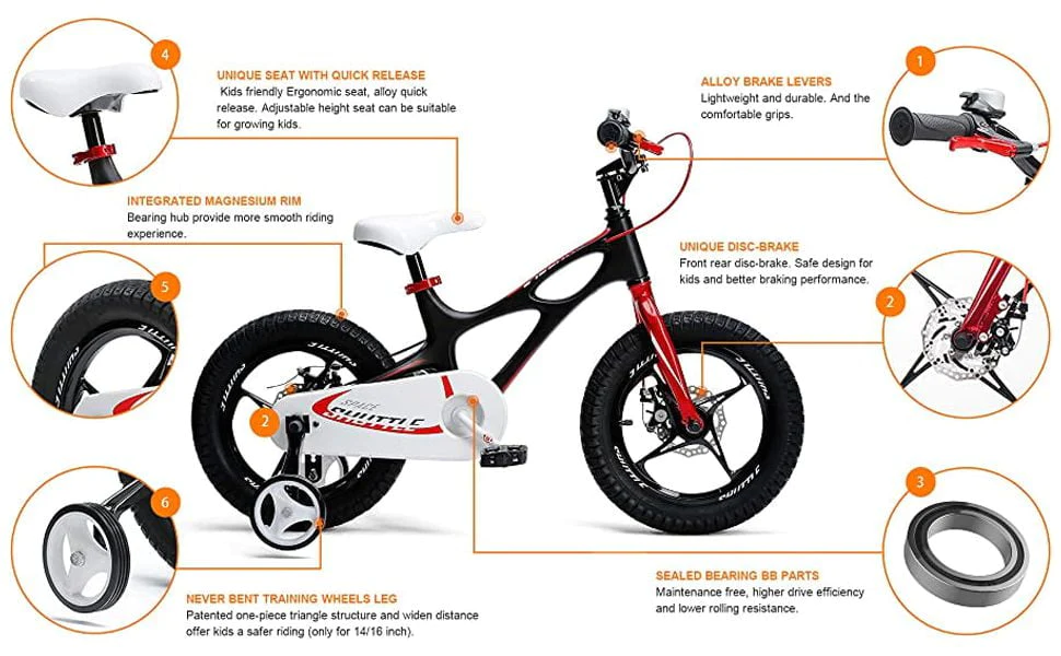 RoyalBaby 18 inch Magnesium Space Shuttle Kid's Bike, White