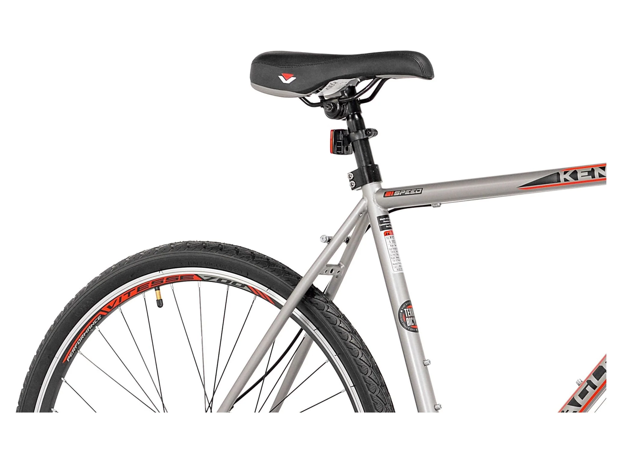 Kent Bicycles 700c Eagle Ridge Adventure Gravel Men's Large Bike, Silver, Red