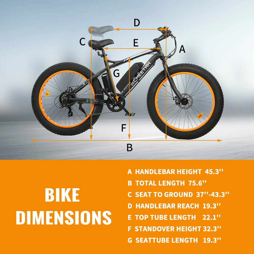 Ecotric 26 In. 36V 500W Fat Tire Electric Bicycle 26 x 4 In. Removable Battery 7-Speed