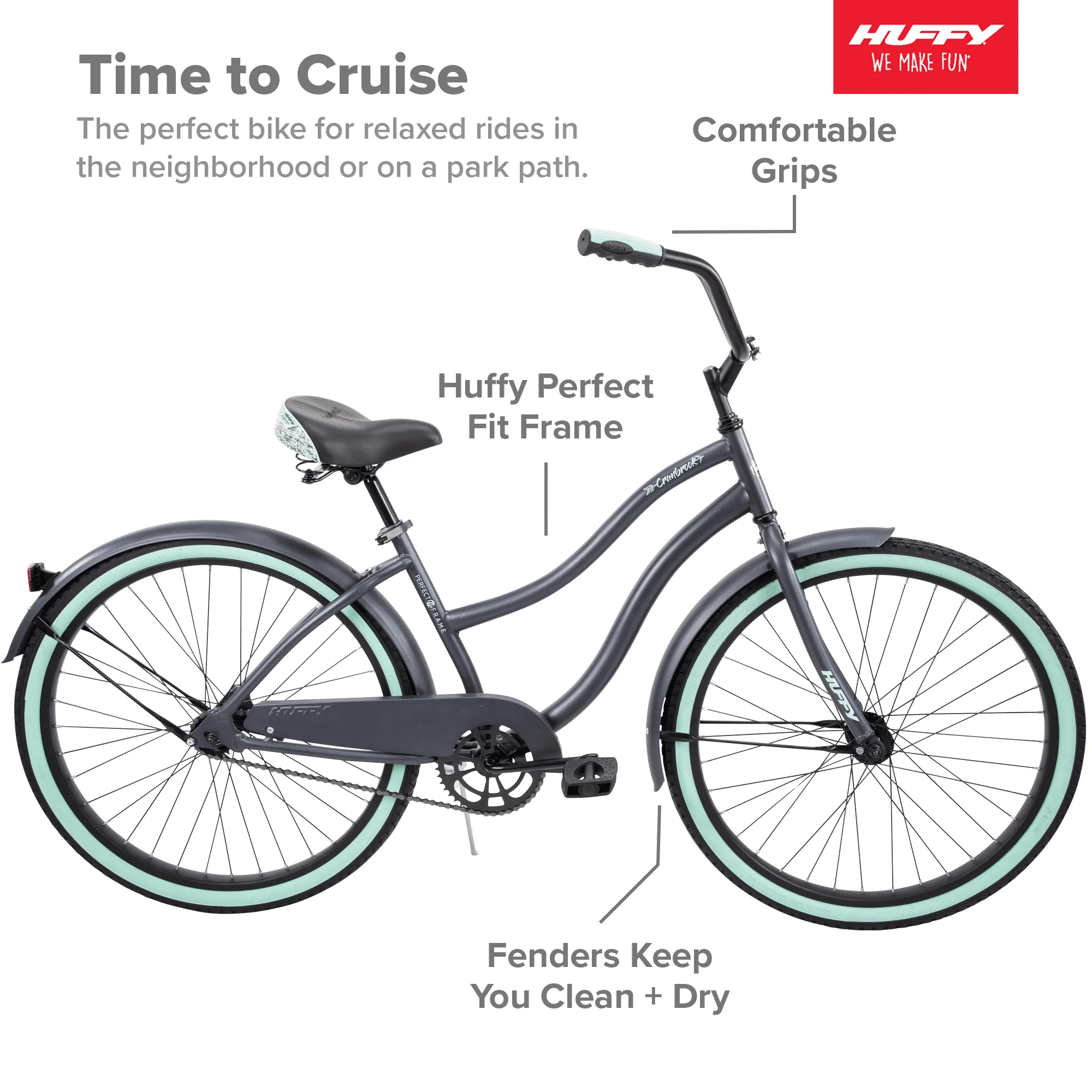 26 Inch Cranbrook Women's Comfort Cruiser Bike, Gray