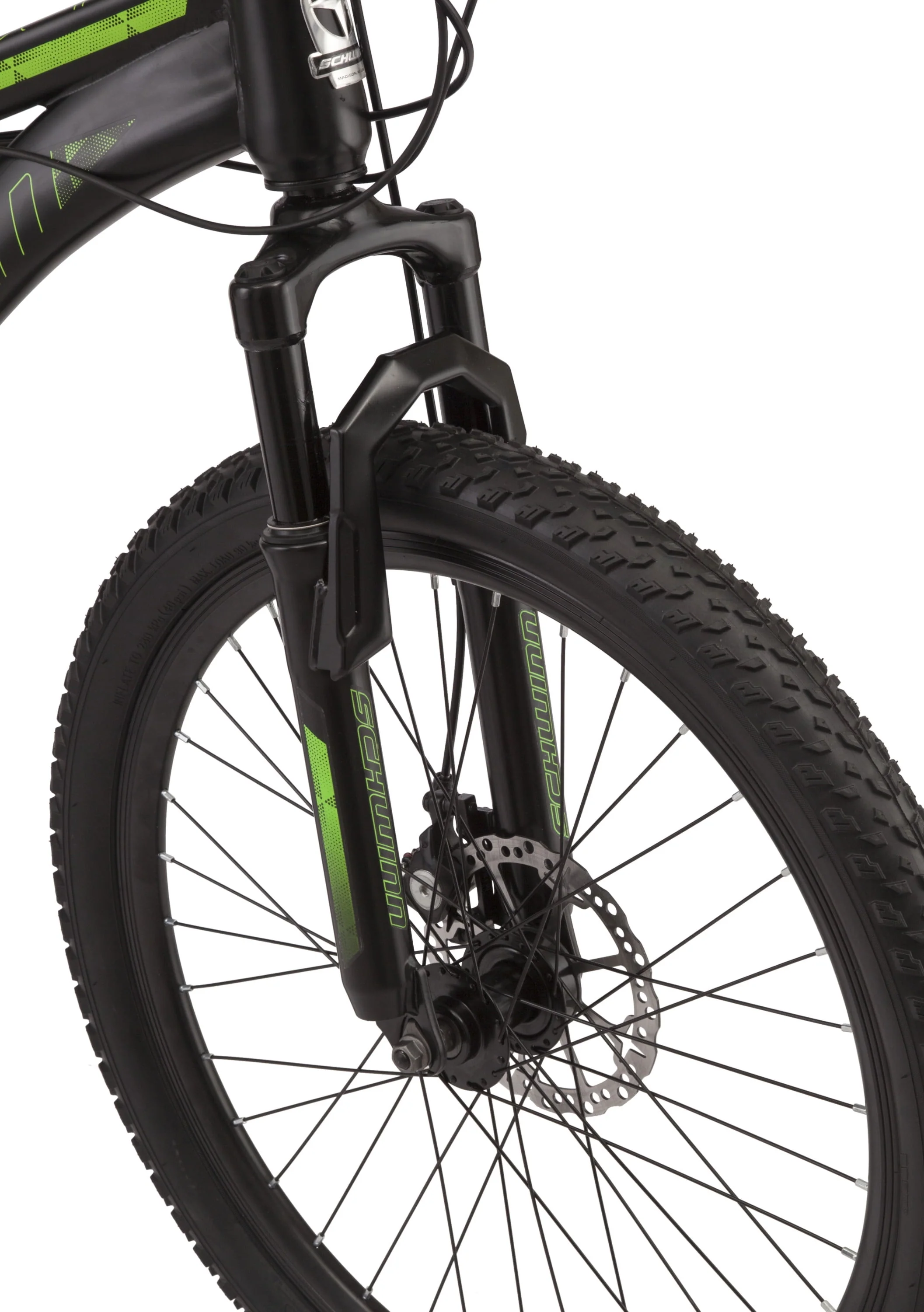 Sidewinder mountain bike, 24-inch wheels, 21 speeds, black / green