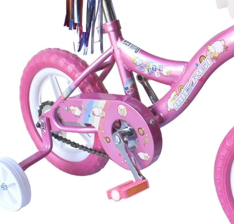 Wonder Wheels 12 In. Kid's Beginner Bicycle for 2-4 Years Old Boy's and Girl's with Foam Tire for Indoor Use No Brake, Pink