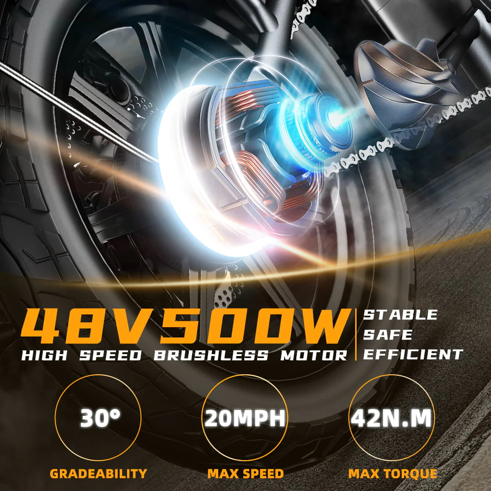 Folding Electric Bike,500W 48V 18AH Battery,19 MPH Electric City Road Bicycle,Grey