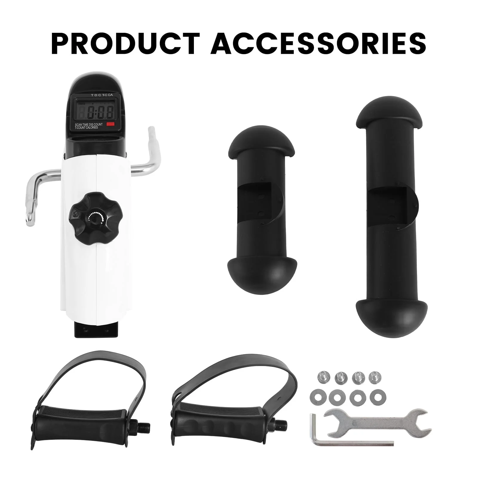 Under Desk Exercise Bike,Pedal Exerciser,Mini Exercise Bike,Leg Exerciser,Under Desk Elliptical,LCD Screen Displays,Arm Fitness and Health,White