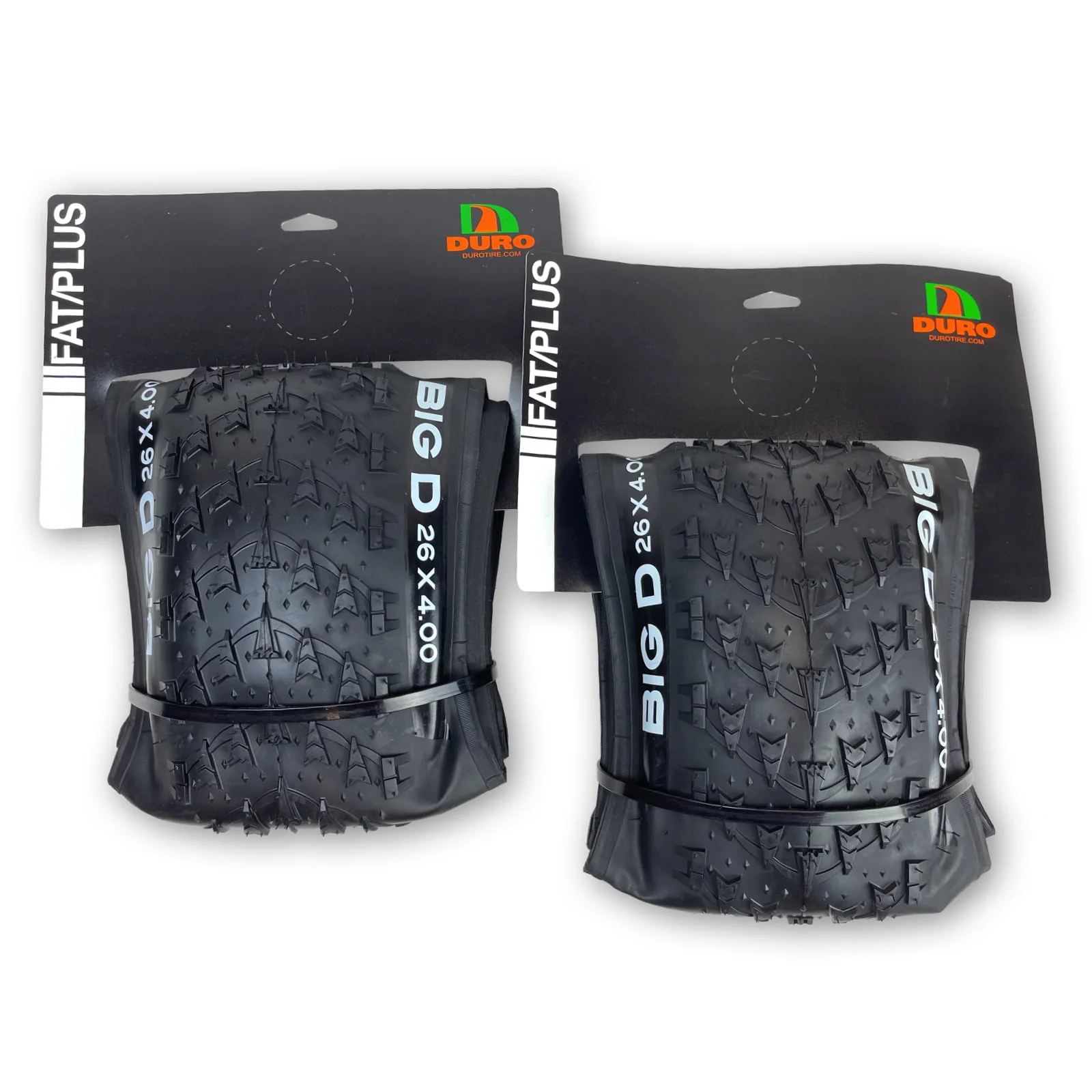 Two Duro Tire 26x4.0 Big D Fat Bike Mountain Bike Tires with Folding Beads 26x4