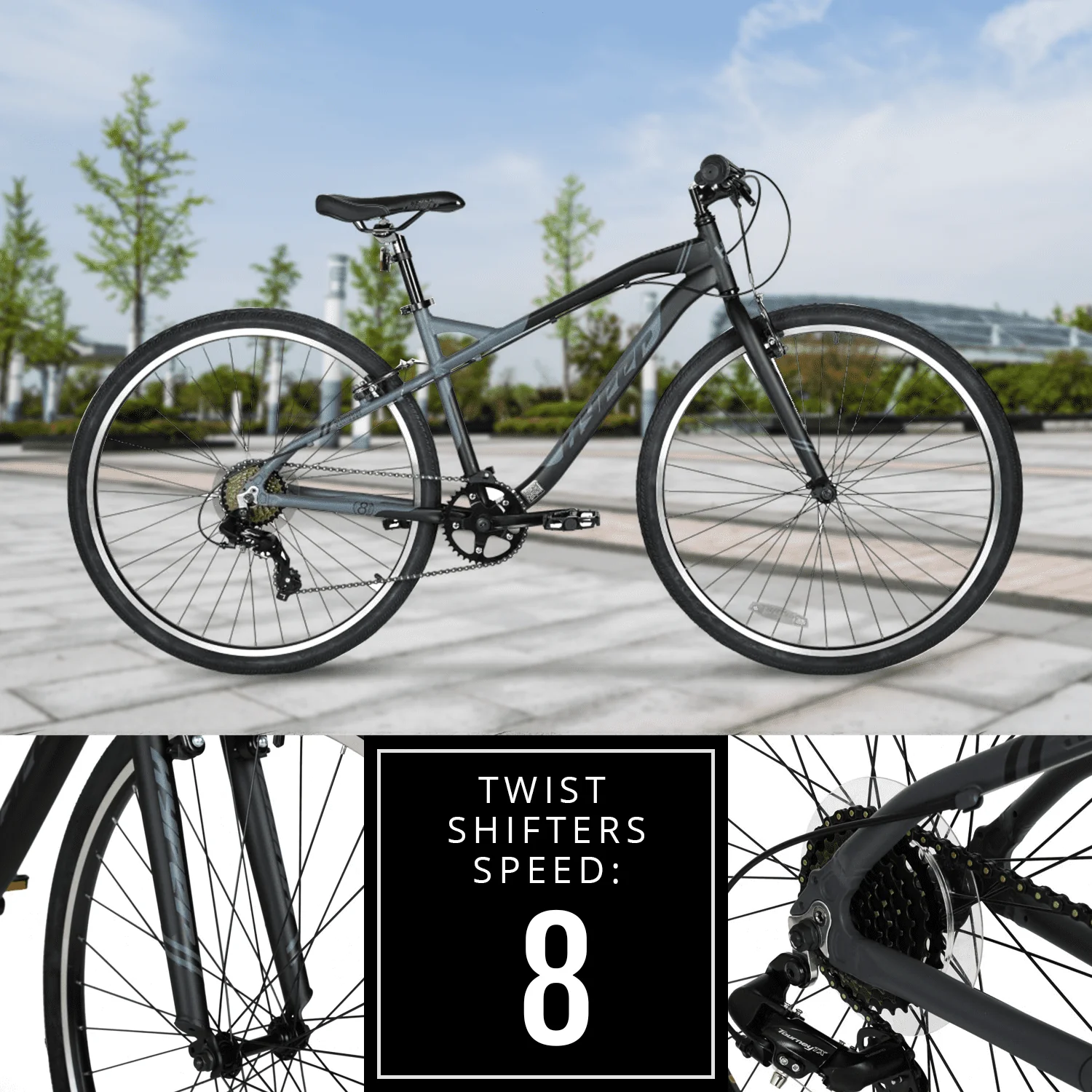 Hyper Bicycles 700c Urban Bike for Adults, Gray