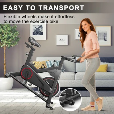 Costway Stationary Exercise Bike Cycling Bike W/22Lbs Flywheel Home Fitness Gym Cardio
