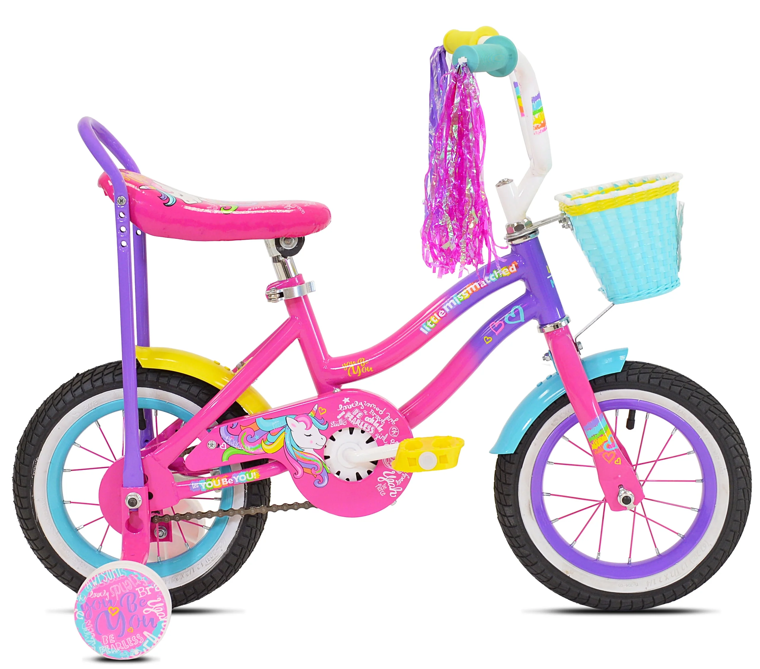 12 in.  Girl's Let You Be You Unicorn, Child's Bicycle, Pink and Purple