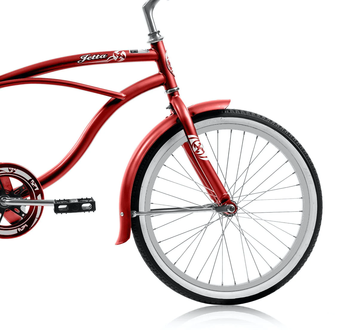 Wonder Wheels 20 Ft. Beach Cruiser Coaster Brake Single Speed Bicycle, Bike, Stainless Steel Spokes One Piece Crank Alloy Rims 36 H - Red