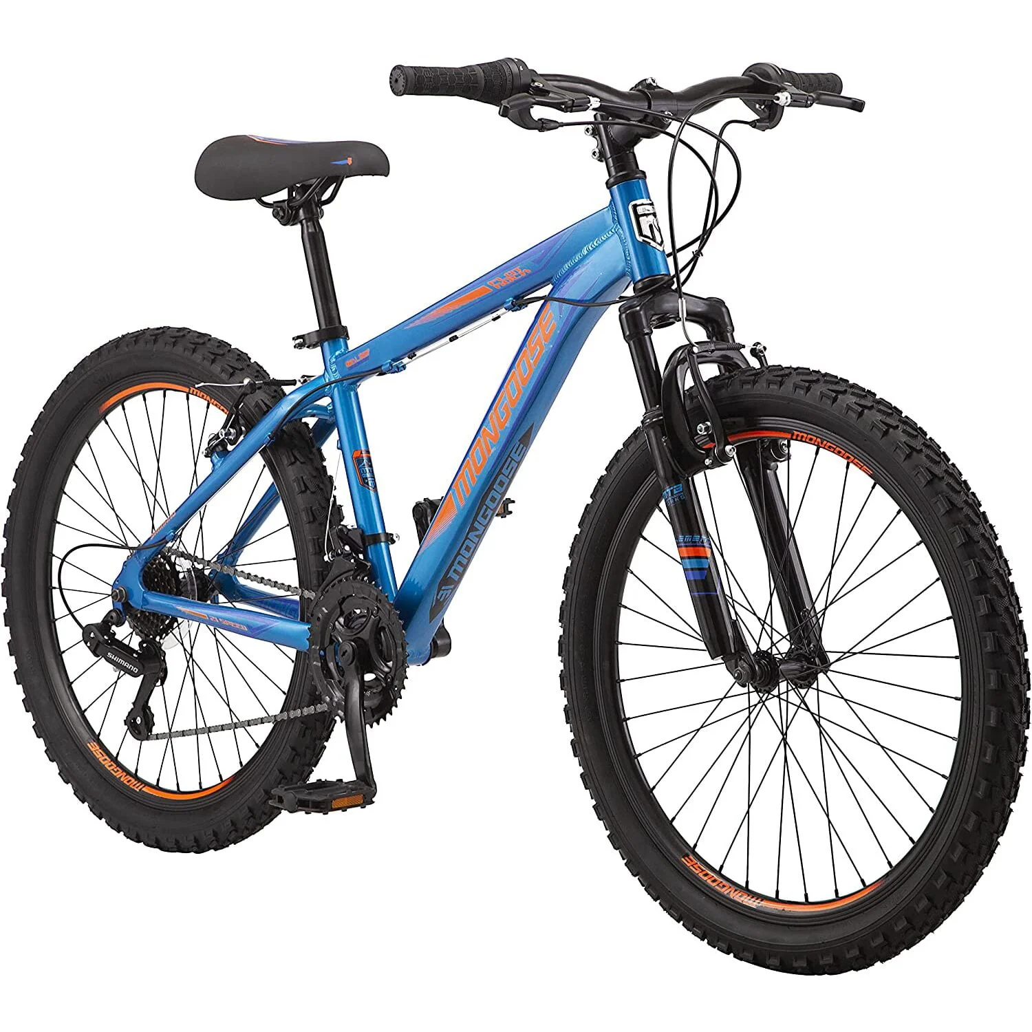 Mongoose Boys' Flatrock 24 in Mountain Bike, Blue