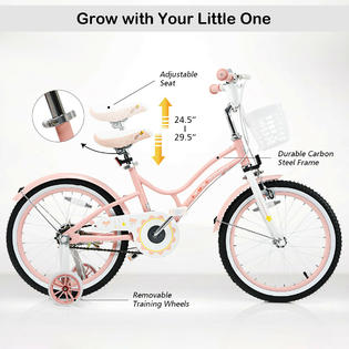 Gymax 18&s;&s; Kids Bike Toddlers Adjustable Freestyle Bicycle w/ Training Wheels