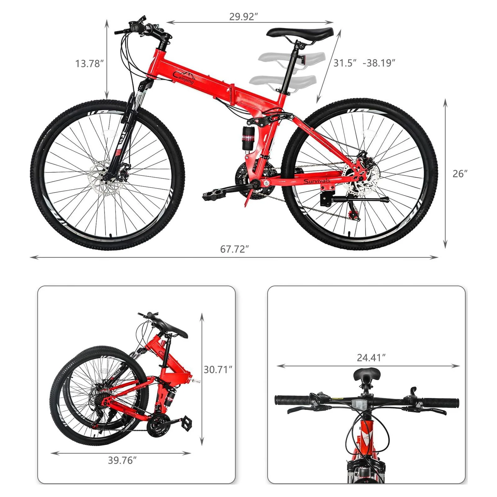 Ktaxon Folding 21 Shimano Speed 26