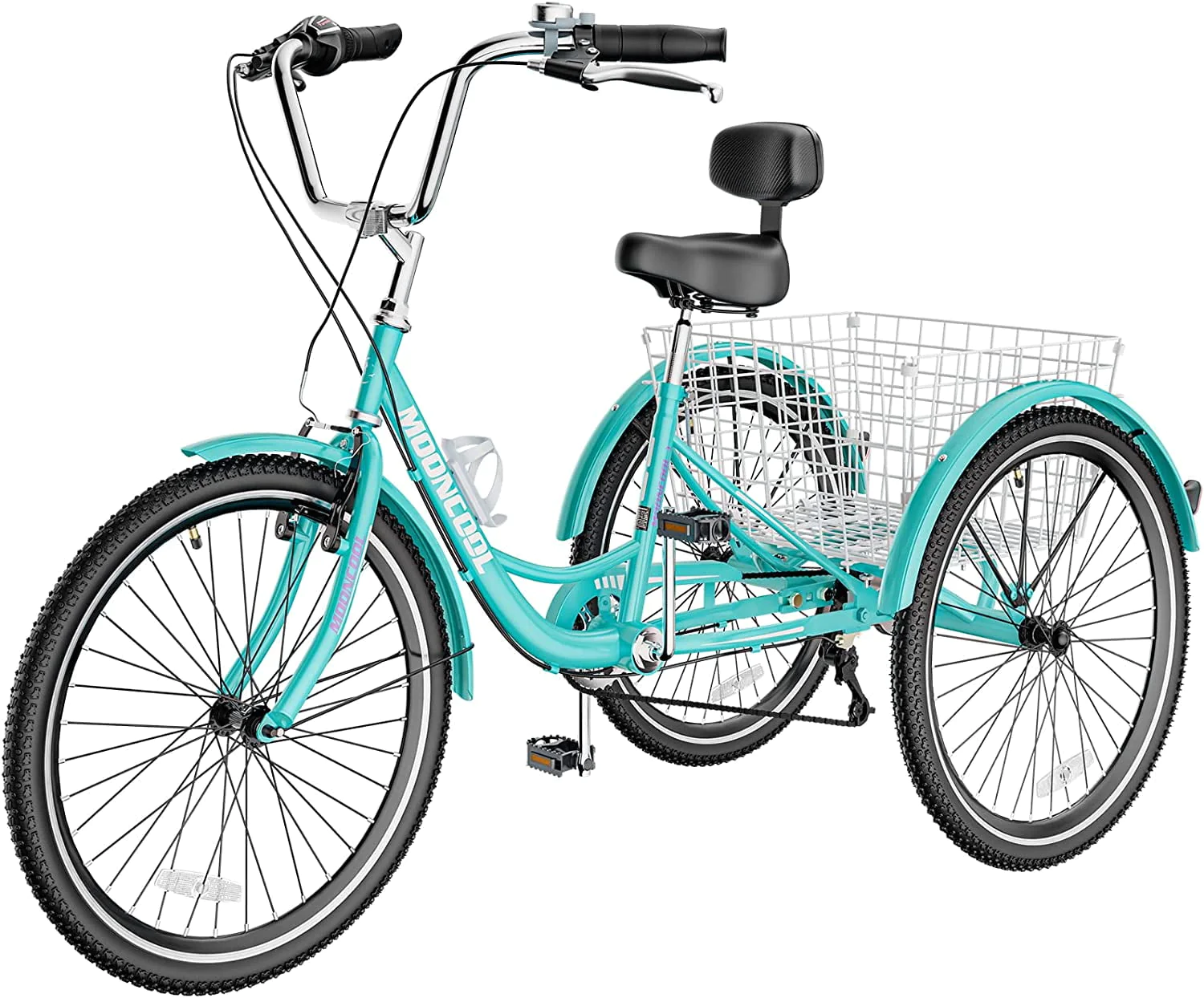 Adult Tricycle 20/24/26 inch 7 Speed, Three Wheel Bicycle for Adult, Trike Cruiser W/ Tools & Big Basket for Exercise Shopping Picnic Outdoor Activities
