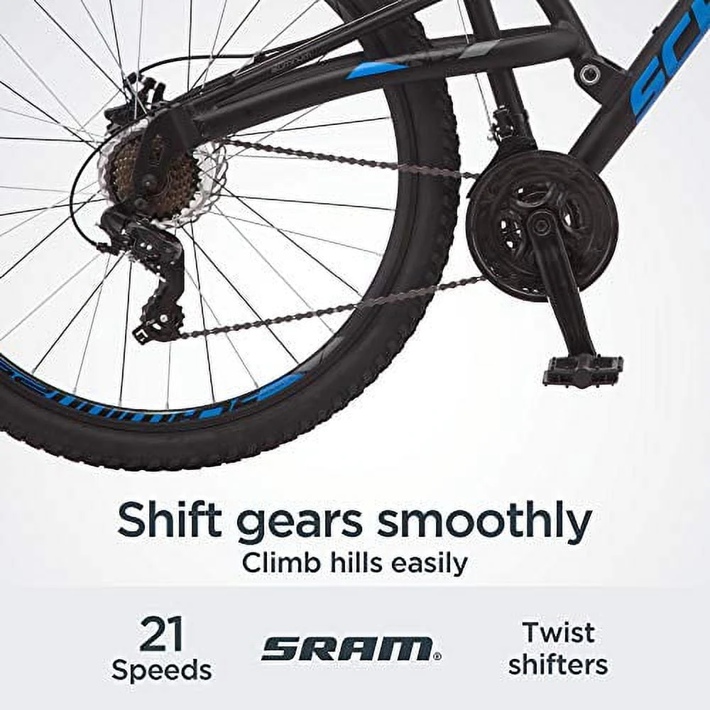 Schwinn S29 Men’s Mountain Bike, 29 In. Wheels, 18 In. and Medium Aluminum Frame, Dual-Suspension, Mechanical Disc Brakes, Matte Black