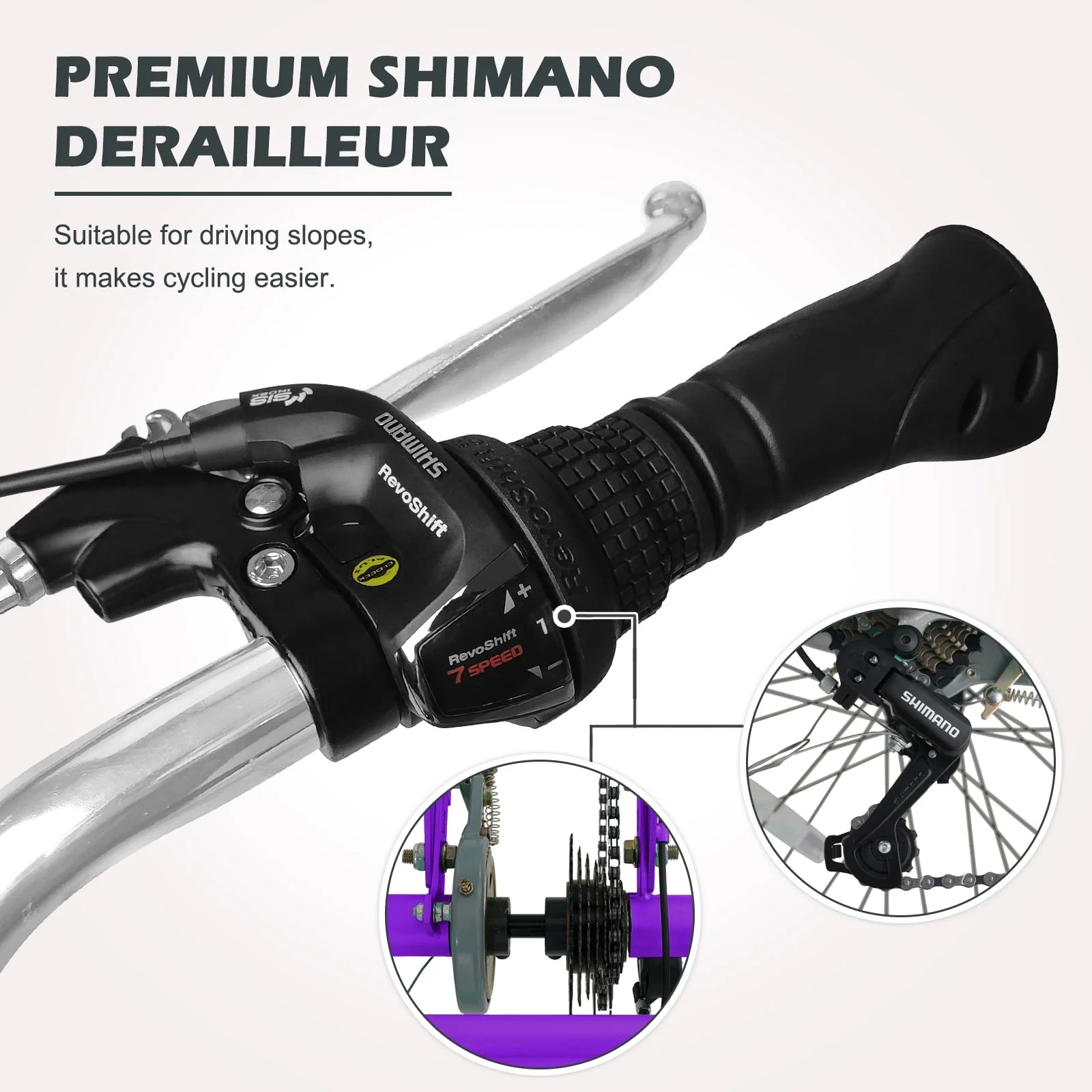 NAIZEA Adult Tricycles 24 Inch 3 Wheel 7 Speed Bikes Three-Wheeled Bicycles Cruise Trike with Shopping Basket