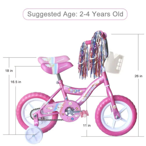 12" Kid's Beginner Bicycle for 2-4 Years Old Boys' and Girls' Bike Foam Tire