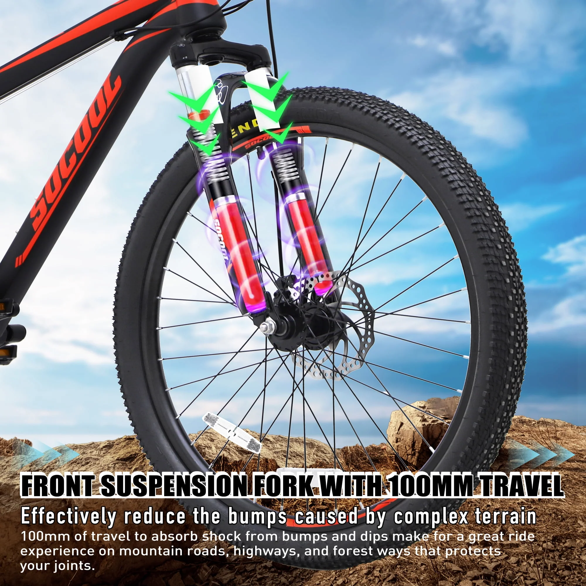 Suspension Mountain Bike, 21 Speeds, 26-In. Wheels, -White & Black & Blue