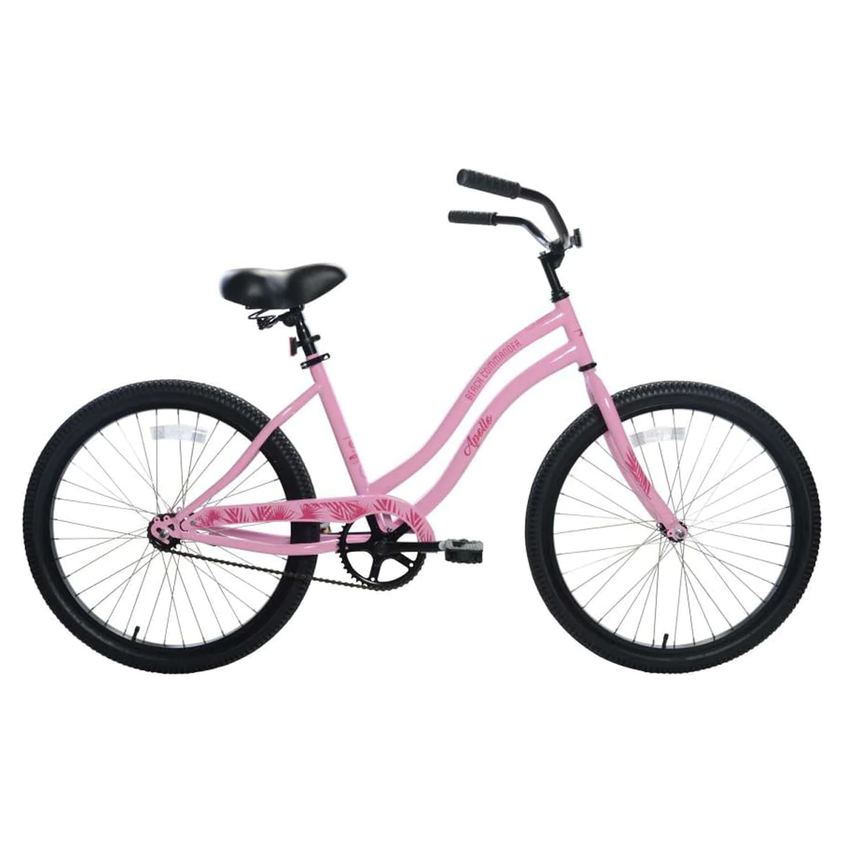 APOLLO Beach Commander, 24 In., Single Speed Cruiser Bike, Pink