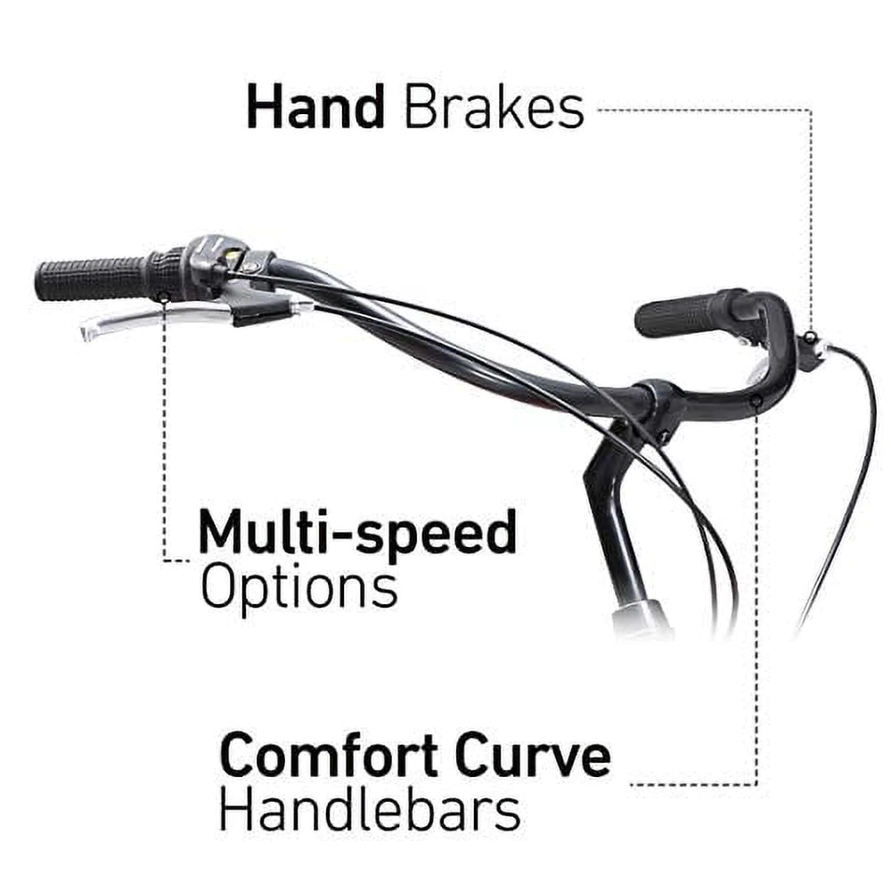 sixthreezero Around the Block Men's 7-Speed Beach Cruiser Bicycle, 26 In. Wheels, Matte Gray