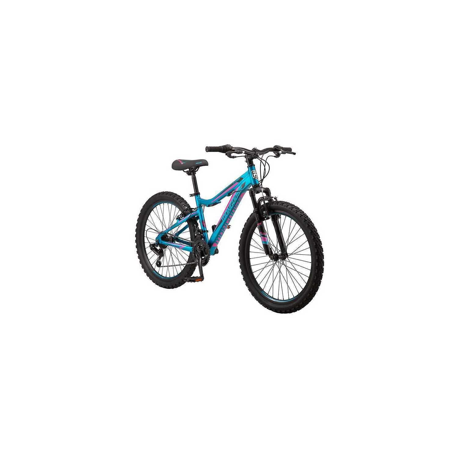 Mongoose 24 in. Mountain Bicycle, 21 Speed, Teal-Gender:Women