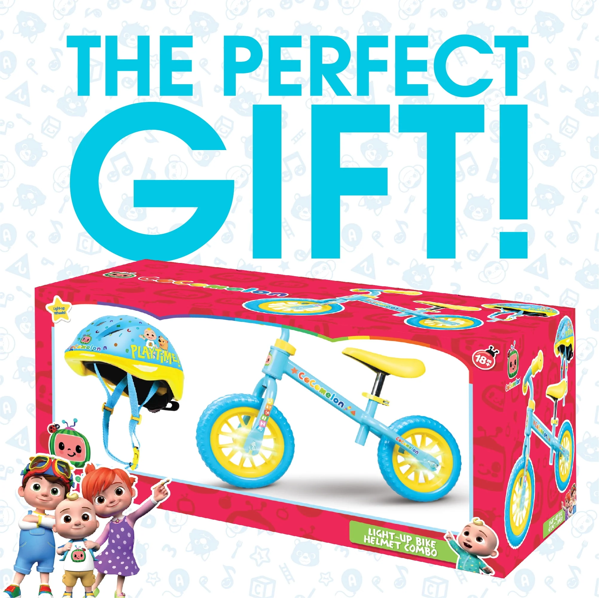 Cocomelon Toddlers Balance Bike Adjustable Helmet Light-up 10