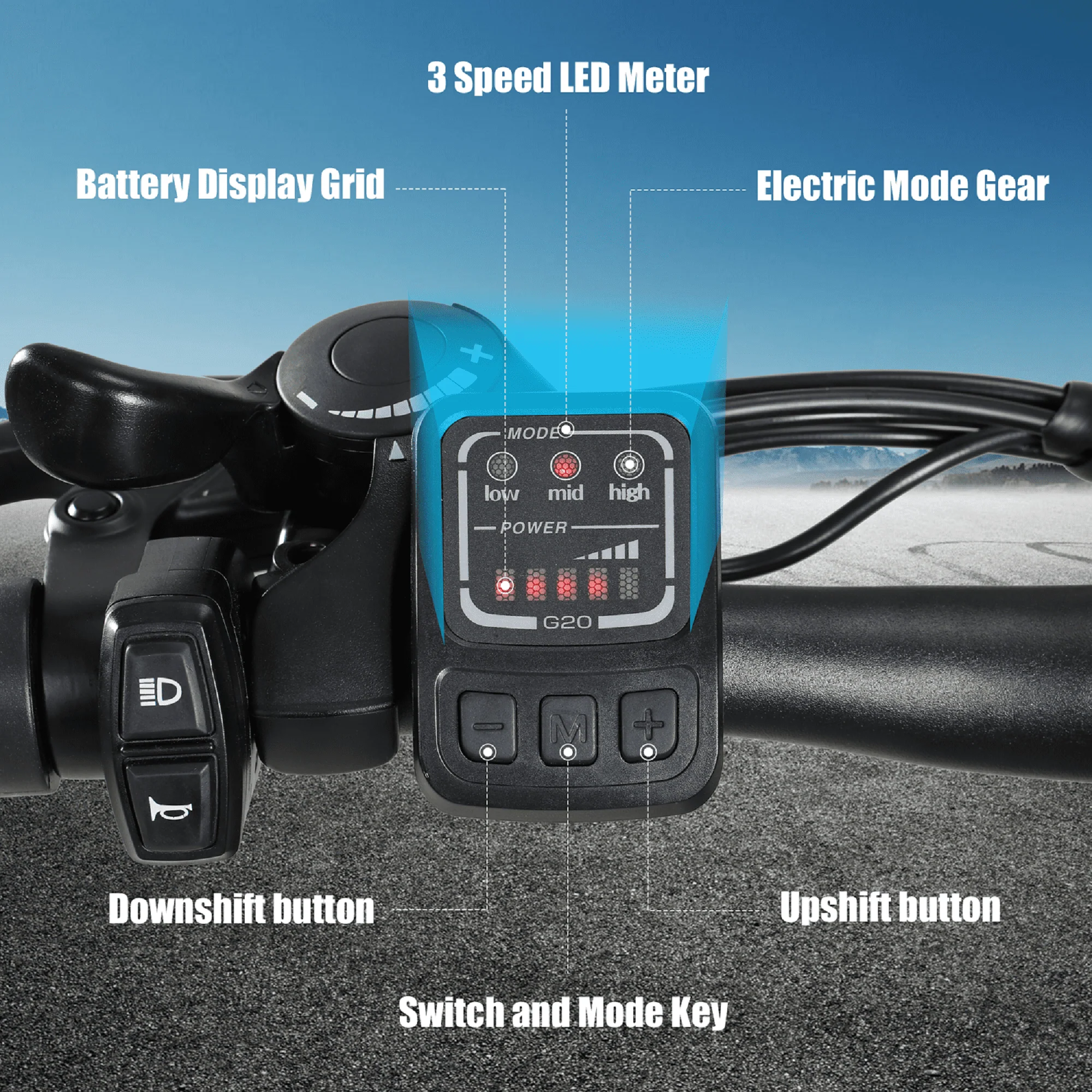 ZNH Mountain Electric Bicycle, 26 in. 350 W, Removable 36 V/10 Ah Battery, Black