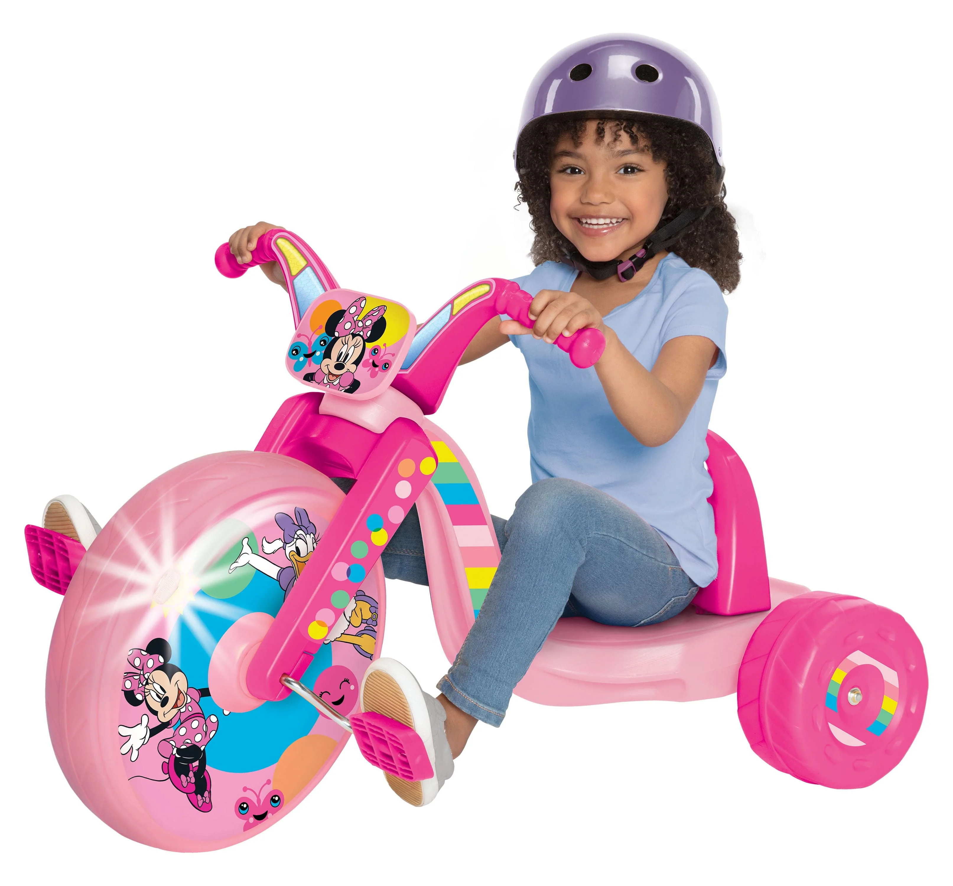 Disney Minnie Mouse 15 inch Fly Wheels Cruiser Ride on Trike with Light on Big Wheel