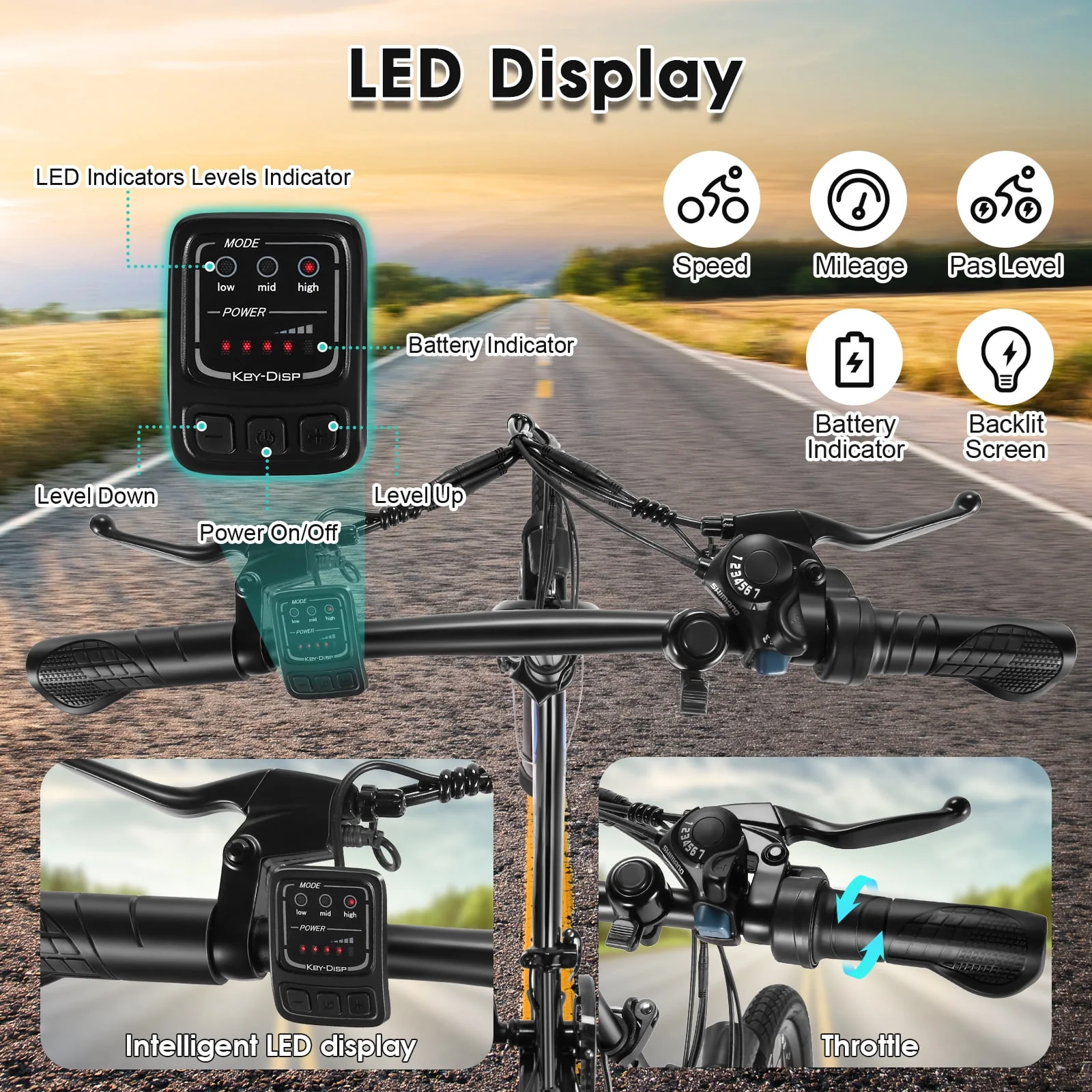 Elifine 500W Folding Electric Bike for Adults, 20