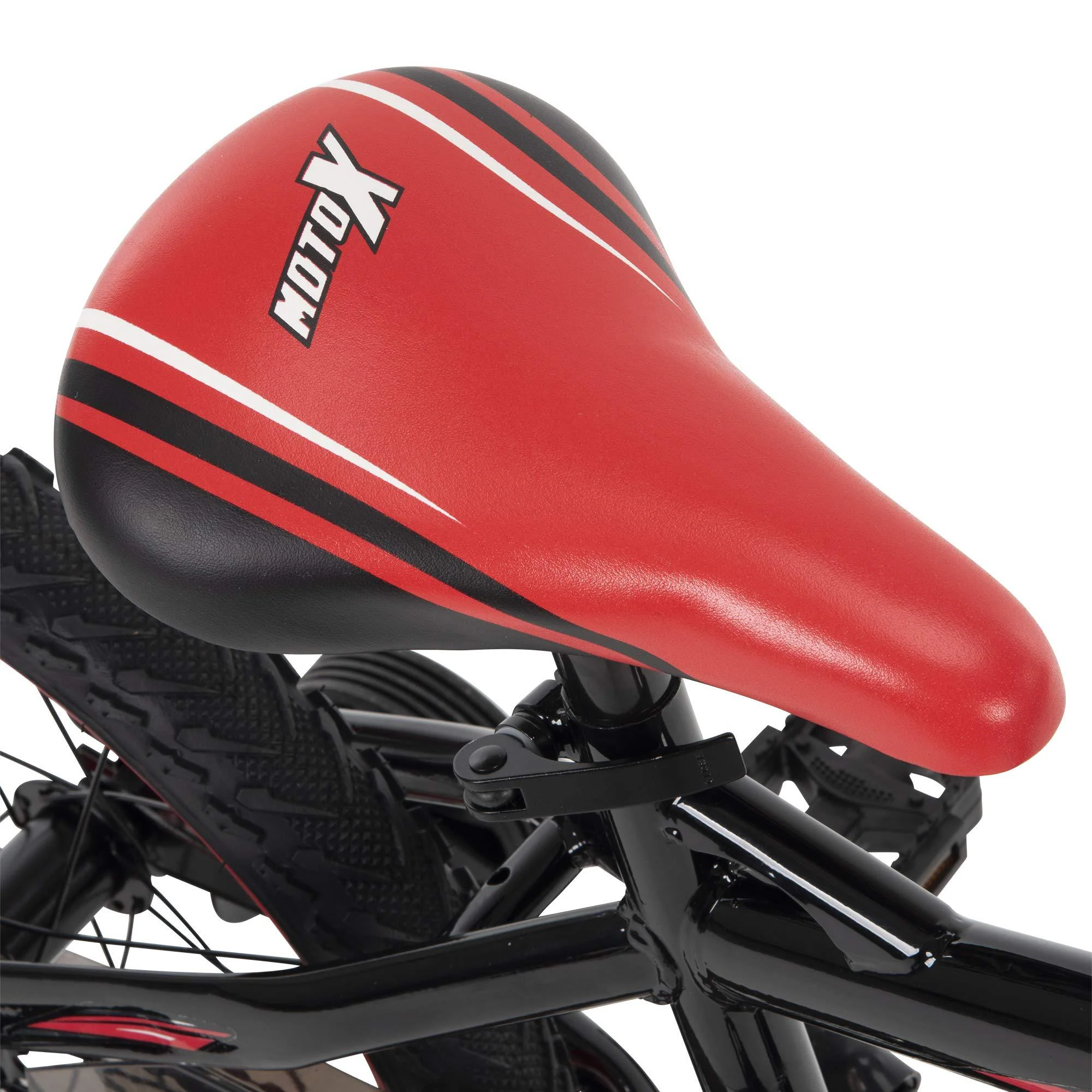 huffy moto x 16 inch kids bike with training wheels, quick connect assembly, black